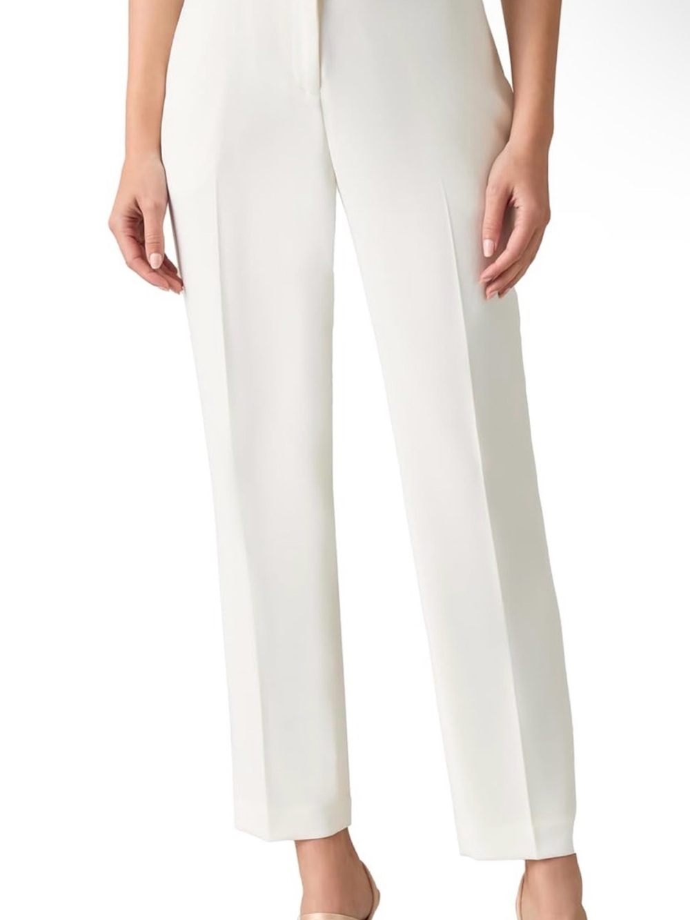 Kasper Cream Straight-Leg Dress Trousers